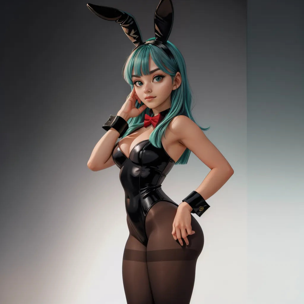 Custom anime A.I. art in Dragon Ball Z style with bunny-themed character.