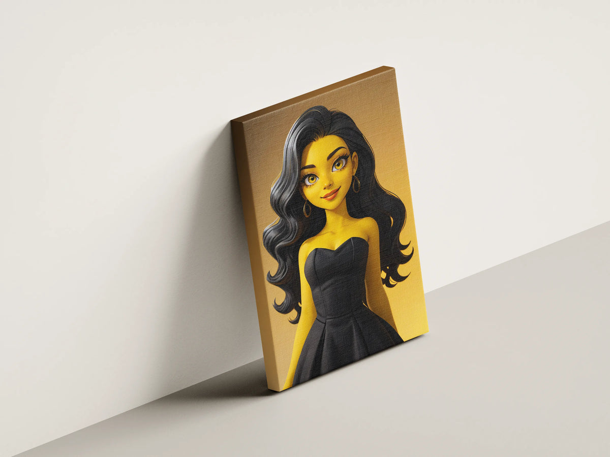 Anime-style art on canvas featuring a female character created with Custom Anime A.I. Art technology.