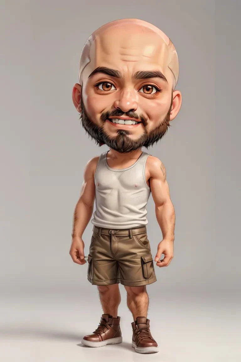 Custom A.I. art caricature of a man in casual attire