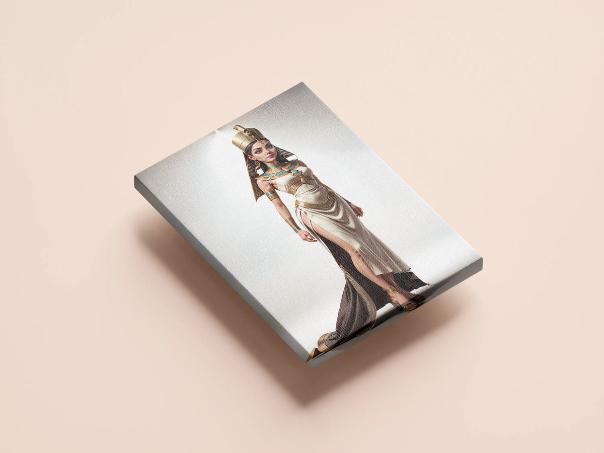 Custom Pharaoh A.I. digital art on canvas showcasing ancient Egyptian attire and regal design.