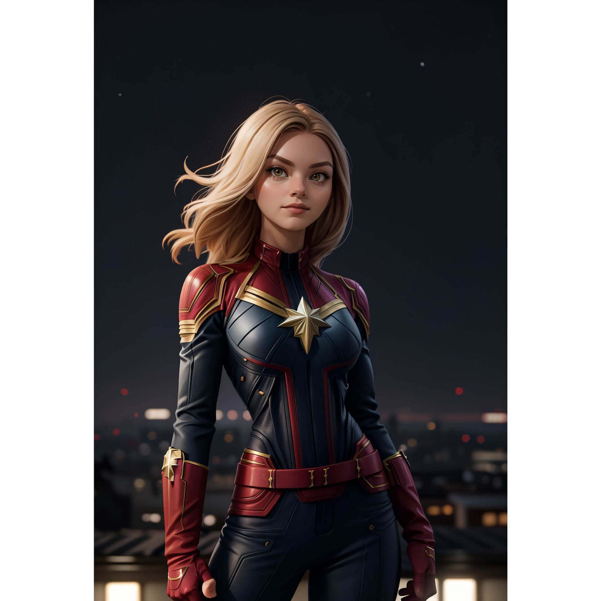 Custom superhero A.I. digital art transforming a photo into a Marvel hero.