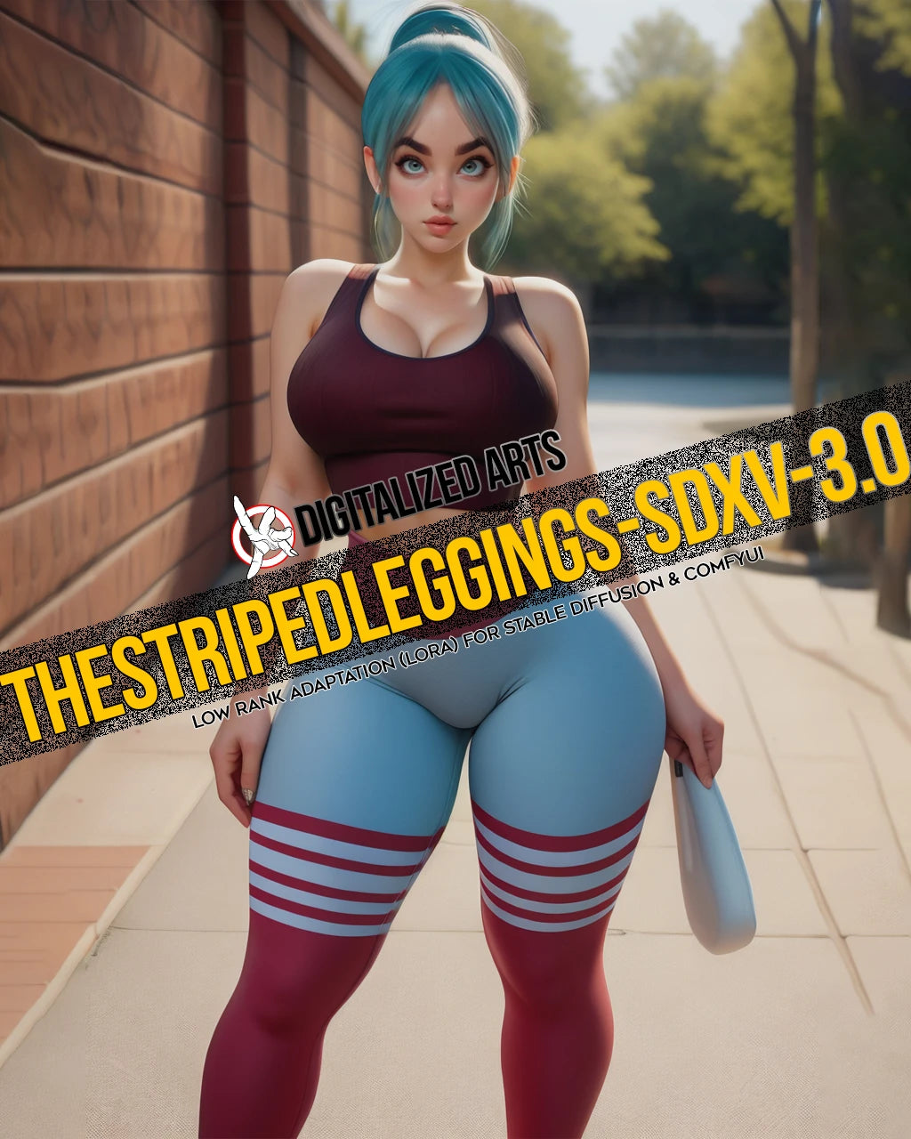 DigitalizedArts StripedLeggings - Professional Apparel & Pattern Overlay LoRA
