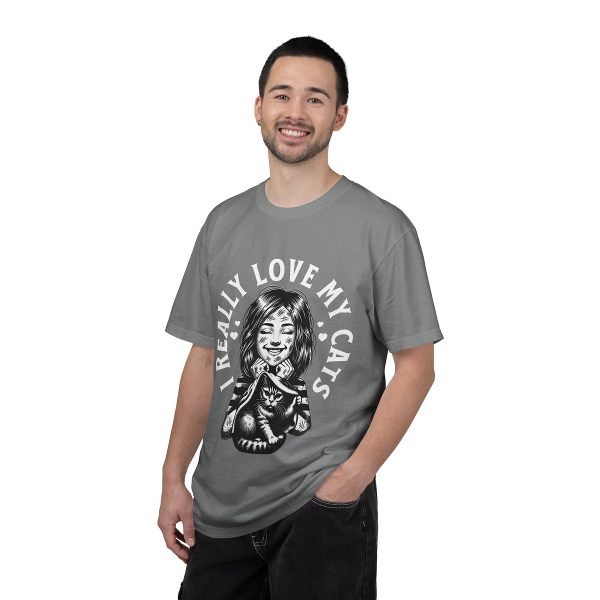FPD - I Really Love My Cats T-Shirt | Scratched Up Cat Mom Graphic Tee | Funny Pet Lover Gift Shirt