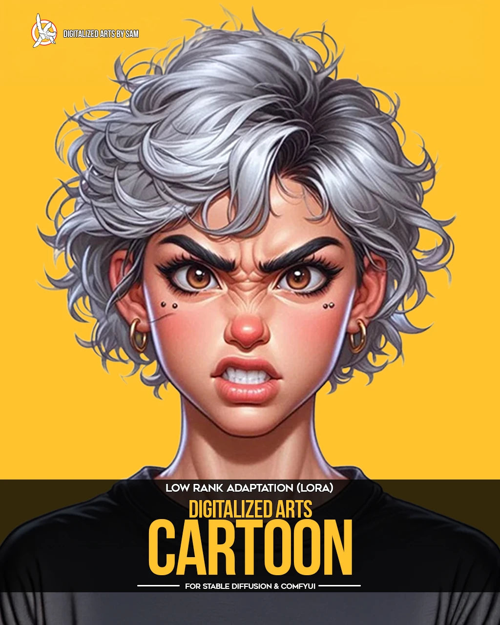 Dessin animé d'art numérisé – Pack LoRA de style cartoon western 3D professionnel