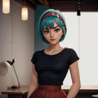 Anime-style portrait in Dragon Ball Z theme created using AI technology.