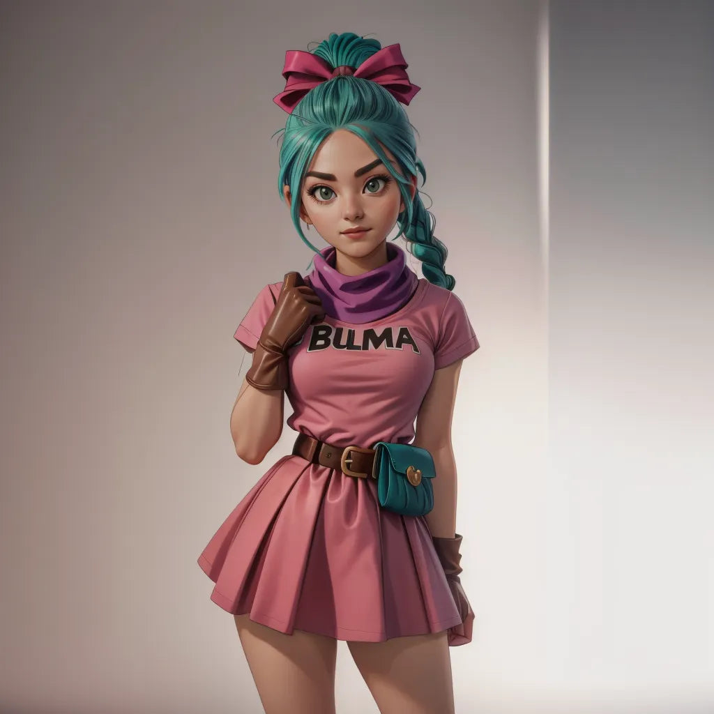 Custom anime character digital art in anime style with pink outfit and teal hair.