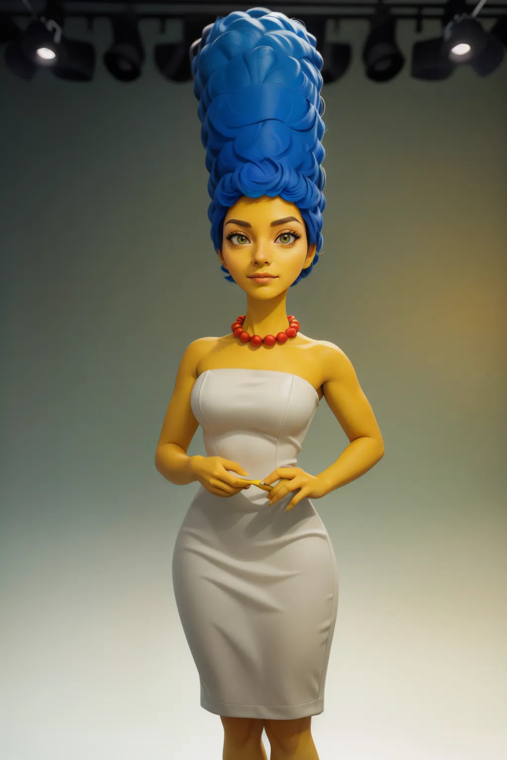Custom anime A.I. art featuring a stylized character with blue hair and white dress.