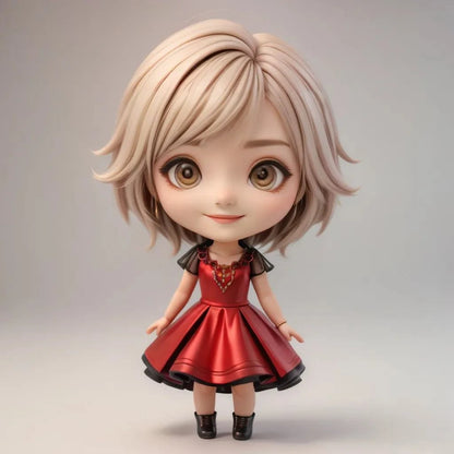 Unique anime character art featuring a doll-like figure with a big head and small body, perfect for custom digital art.