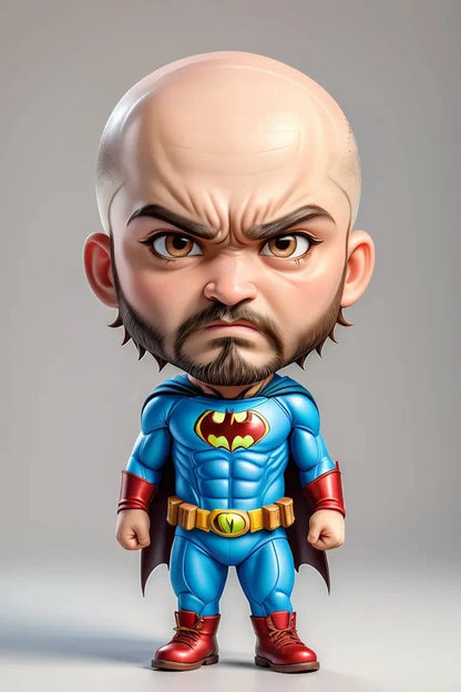 Custom A.I. superhero character art with chibi style.