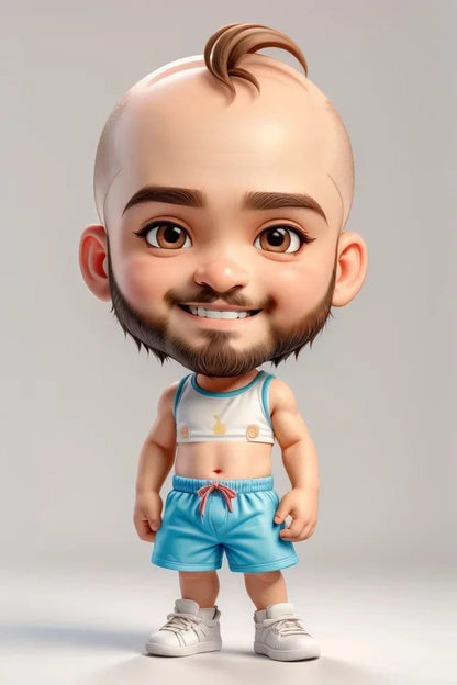 Custom A.I. art character in athletic wear.