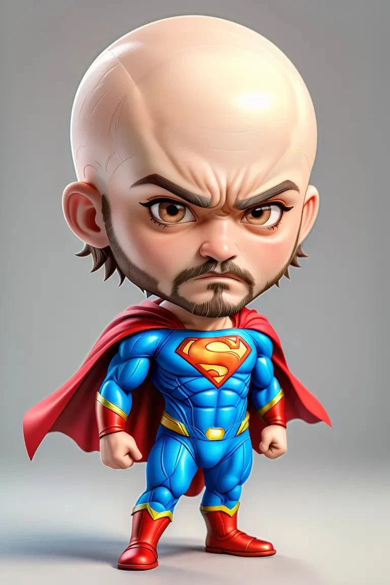 Custom A.I. Art superhero figure in vibrant colors.