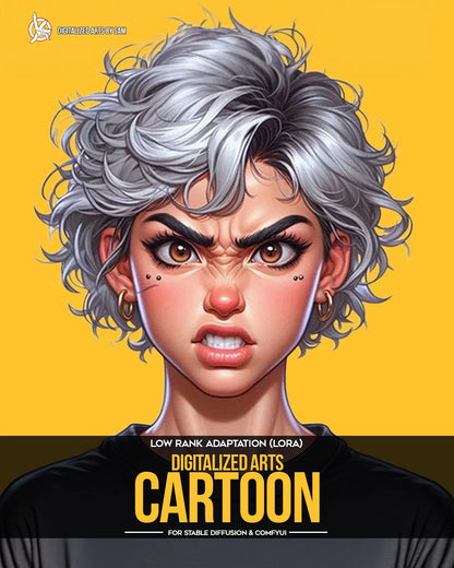 Dessin animé d'art numérisé – Pack LoRA de style cartoon western 3D professionnel