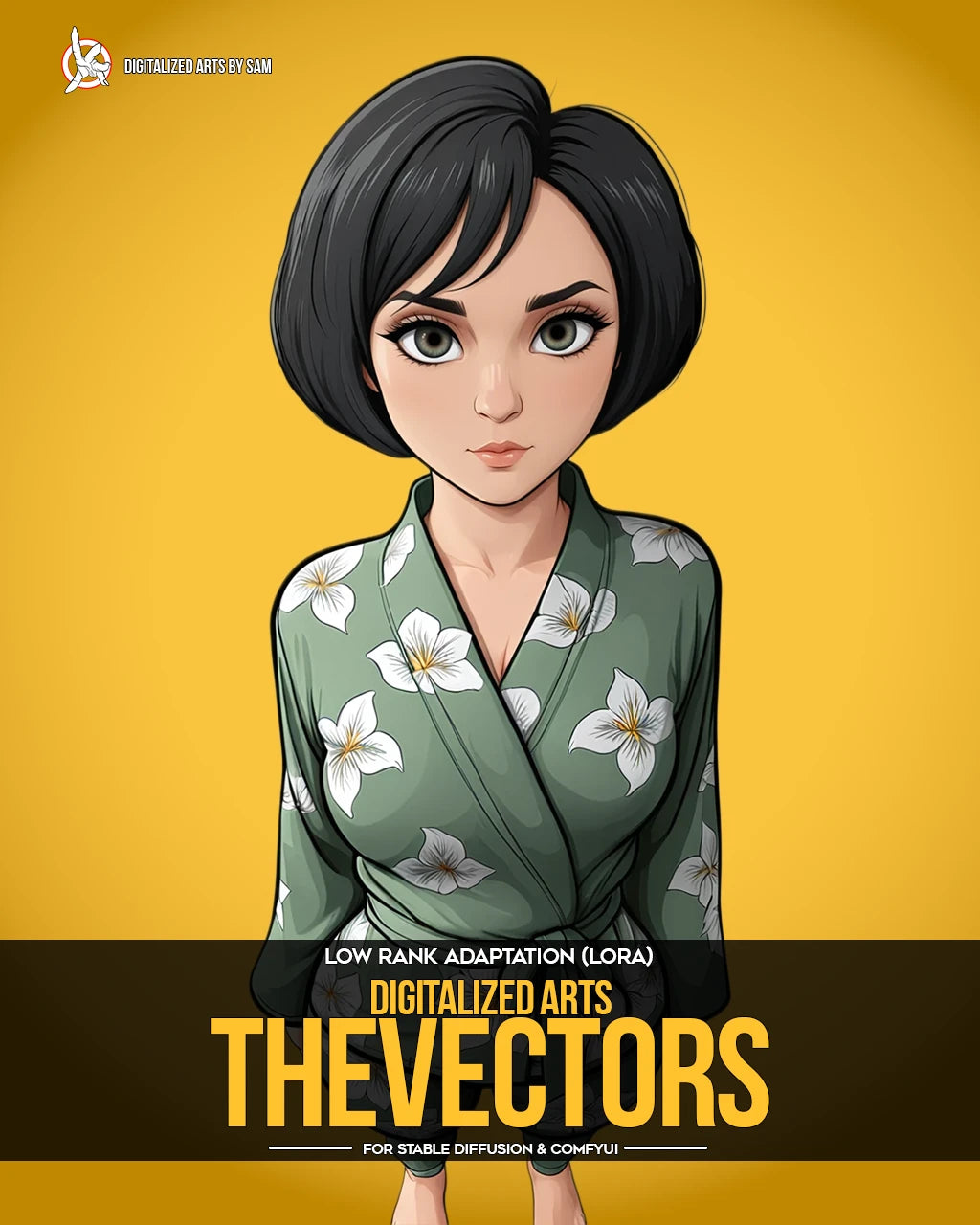 Arts Numérisés Les Vecteurs - Pack de LoRA utilitaire professionnel 2D de vecteurs plats et de dessins au trait