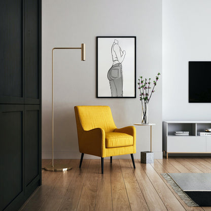 Jeans Denim Line Model Art 7 modern pop art digital print in contemporary living room.